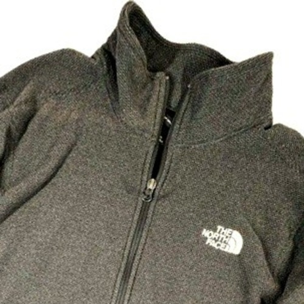The North Face Quarter Zip Pullover Mens M Grey Textured Fleece Mock Neck
